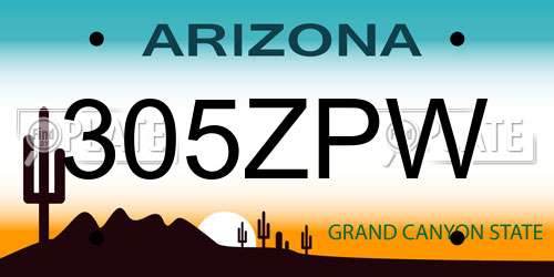 305ZPW Arizona License Plate