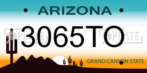 3065TO Arizona License Plate