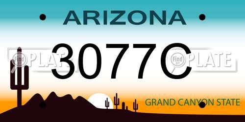 3077C Arizona License Plate