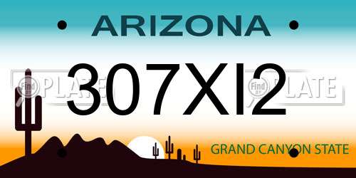 307XI2 Arizona License Plate