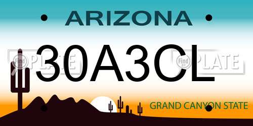 30A3CL Arizona License Plate