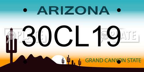 30CL19 Arizona License Plate