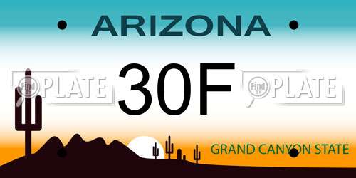 30F Arizona License Plate