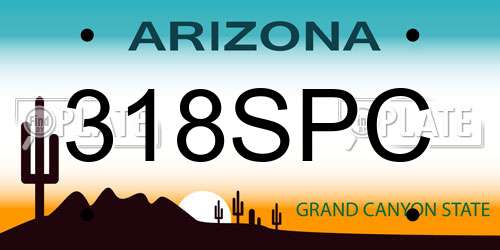 318SPC Arizona License Plate