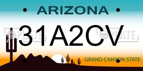 31A2CV Arizona License Plate