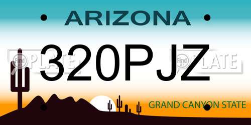 320PJZ Arizona License Plate