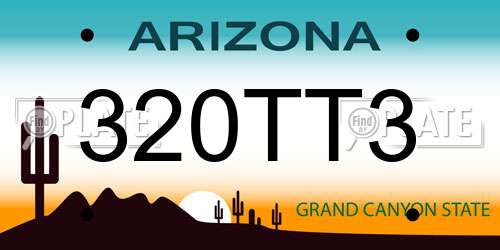 320TT3 Arizona License Plate