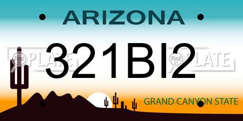 321BI2 Arizona License Plate