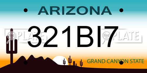 321BI7 Arizona License Plate
