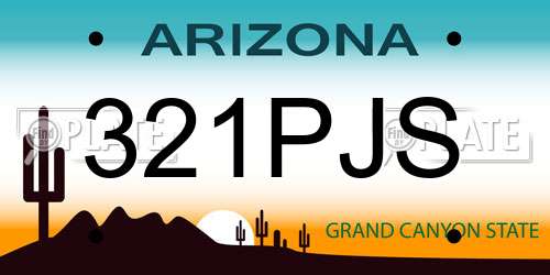 321PJS Arizona License Plate