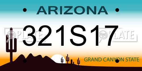 321S17 Arizona License Plate