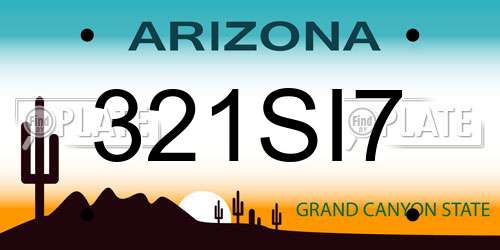 321SI7 Arizona License Plate