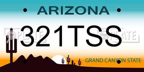 321TSS Arizona License Plate