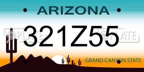 321Z55 Arizona License Plate