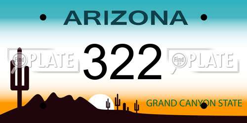 322 Arizona License Plate