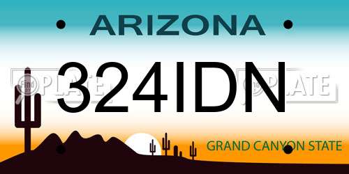 324IDN Arizona License Plate