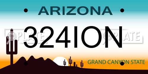 324ION Arizona License Plate