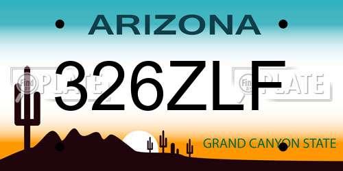 326ZLF Arizona License Plate