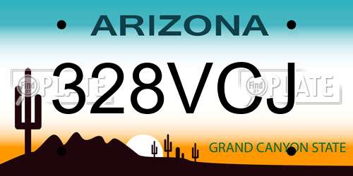 328VCJ Arizona License Plate