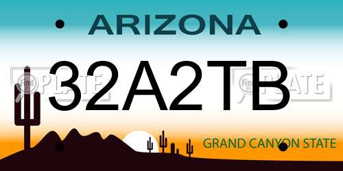 32A2TB Arizona License Plate