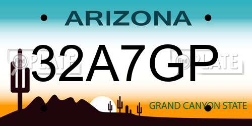 32A7GP Arizona License Plate