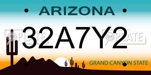 32A7Y2 Arizona License Plate