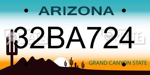 32BA724 Arizona License Plate
