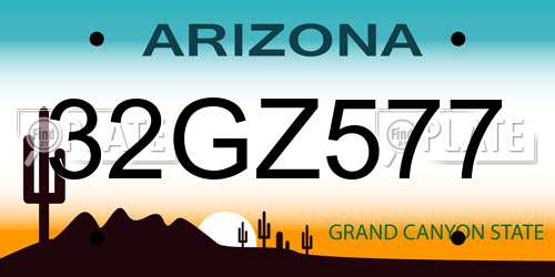 32GZ577 Arizona License Plate