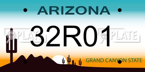 32R01 Arizona License Plate