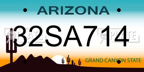32SA714 Arizona License Plate