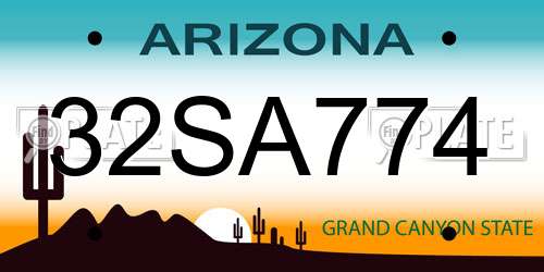 32SA774 Arizona License Plate