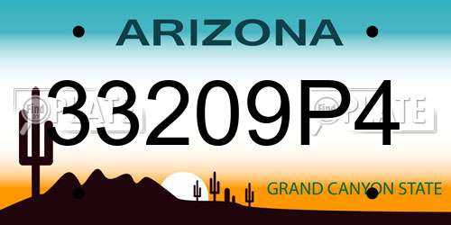 33209P4 Arizona License Plate