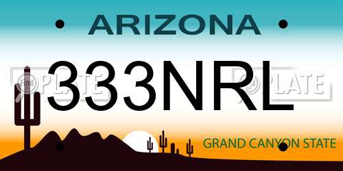 333NRL Arizona License Plate