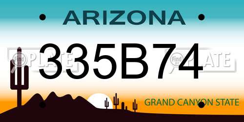 335B74 Arizona License Plate