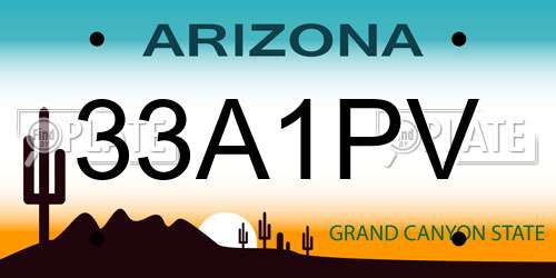 33A1PV Arizona License Plate