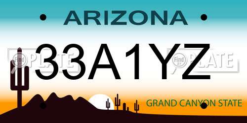 33A1YZ Arizona License Plate
