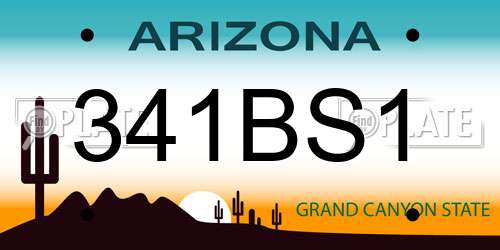 341BS1 Arizona License Plate