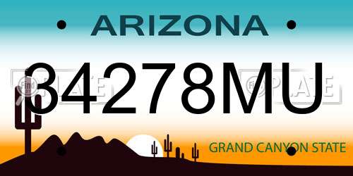 34278MU Arizona License Plate