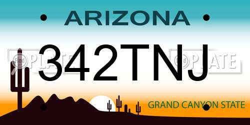 342TNJ Arizona License Plate