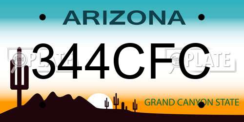 344CFC Arizona License Plate