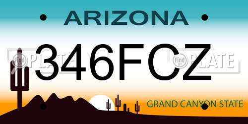 346FCZ Arizona License Plate