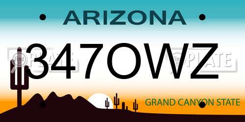 347OWZ Arizona License Plate