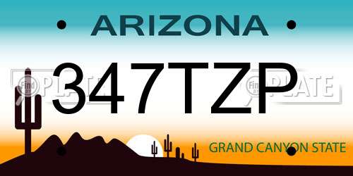347TZP Arizona License Plate