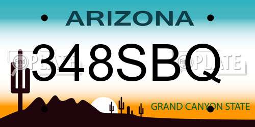 348SBQ Arizona License Plate