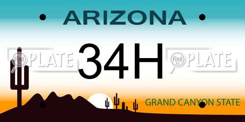 34H Arizona License Plate