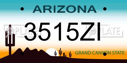 3515ZI Arizona License Plate