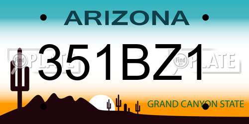 351BZ1 Arizona License Plate