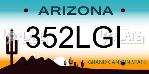 352LGI Arizona License Plate