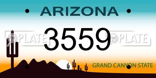 3559 Arizona License Plate
