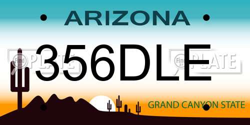 356DLE Arizona License Plate